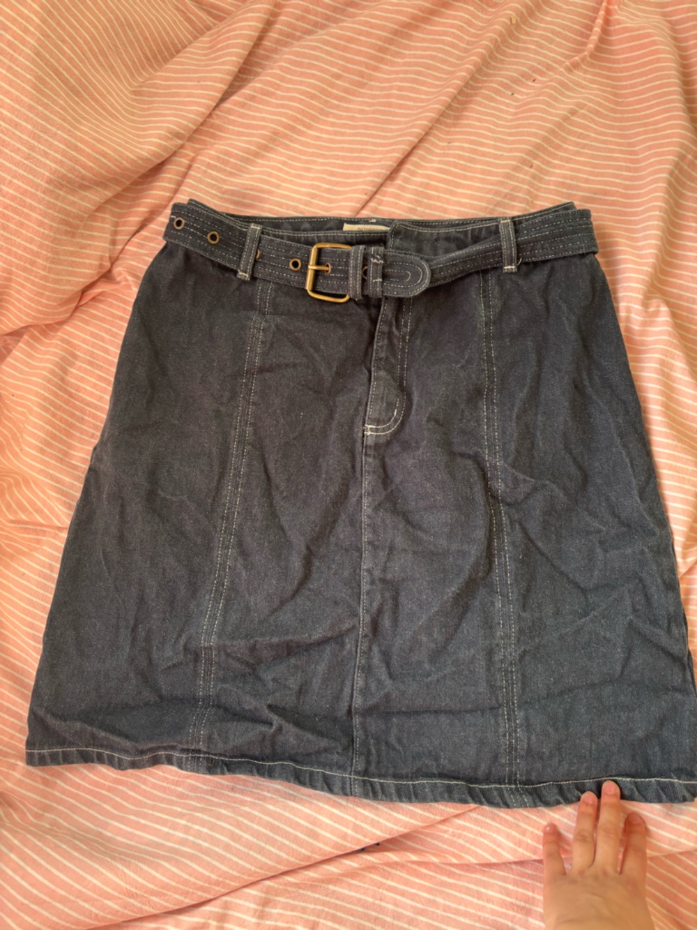 Wrangler Dark Indigo Denim Skirt with Belt Loop Waist